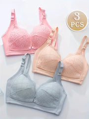 Elegant Lace Maternity Nursing Bras (Pack of 3)