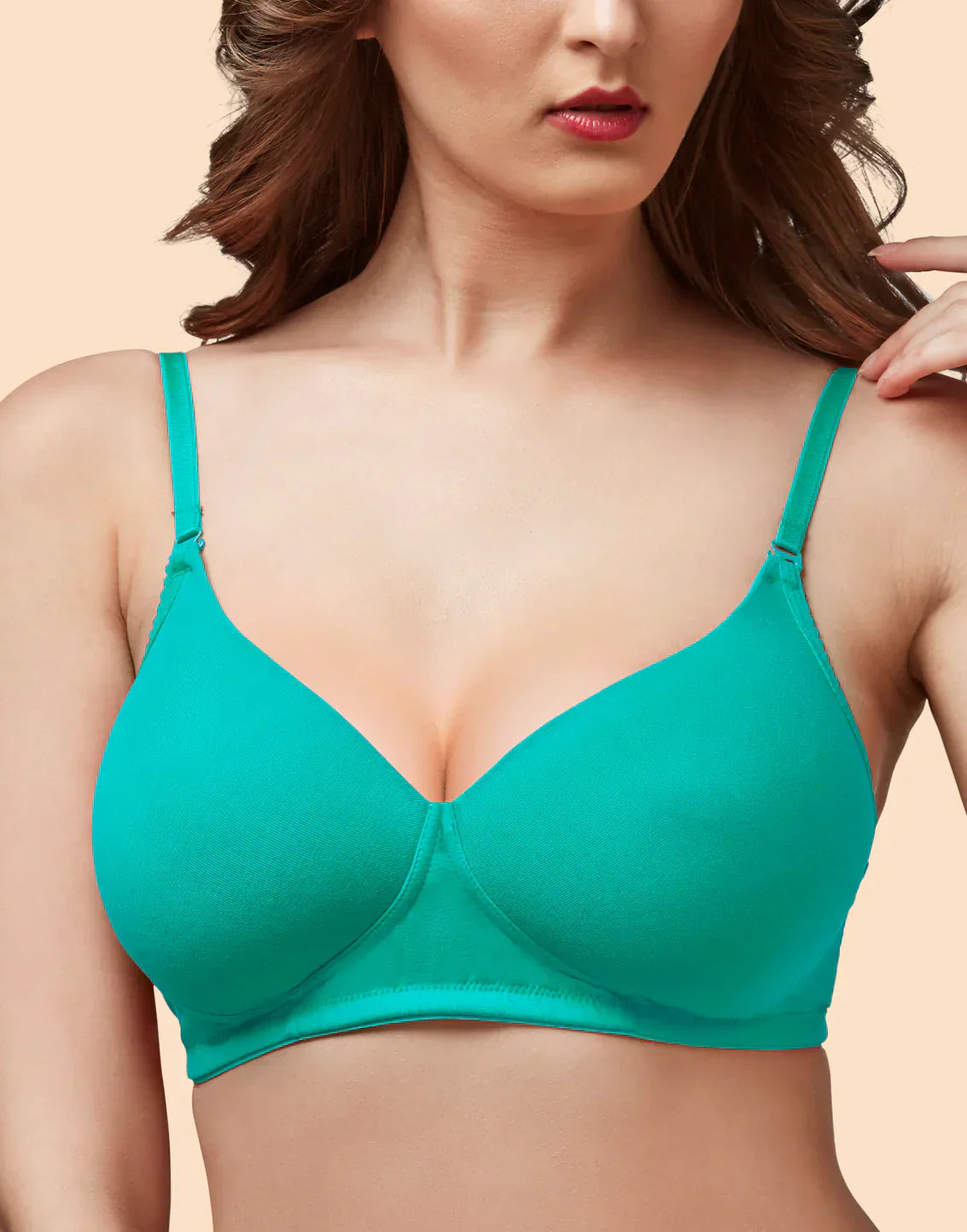 Bra Set for Women Pack of 4 Cotton Blend Lightly Padded (green)